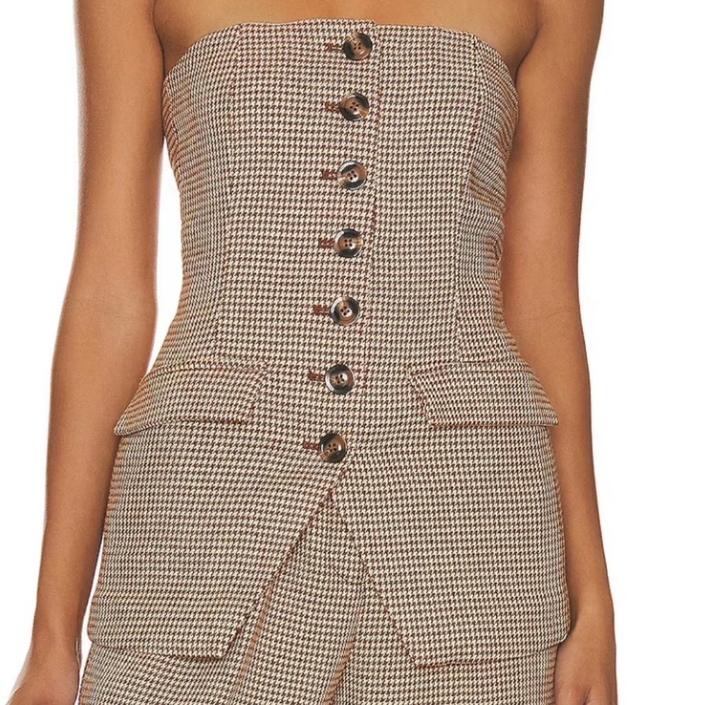 Anthropologie/Favorite Daughter Hound's-tooth Corset Top